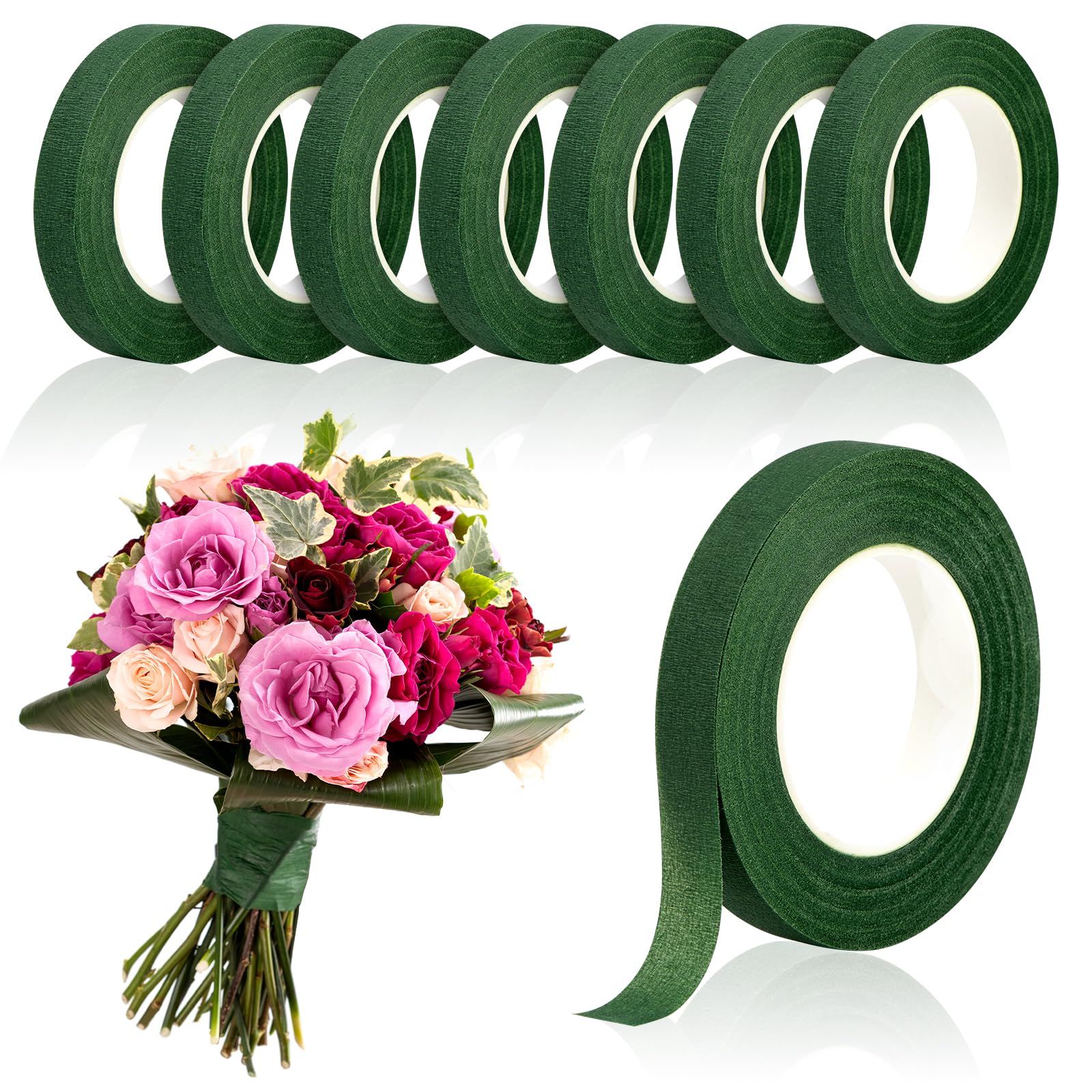 Floral Tape Green - 20Yards Green Bouquet Floral Tapes Self-adhesive