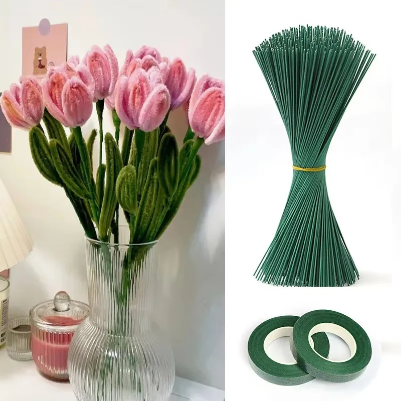 Floral Tape Green - Green Flower Stem Sticks DIY Floral