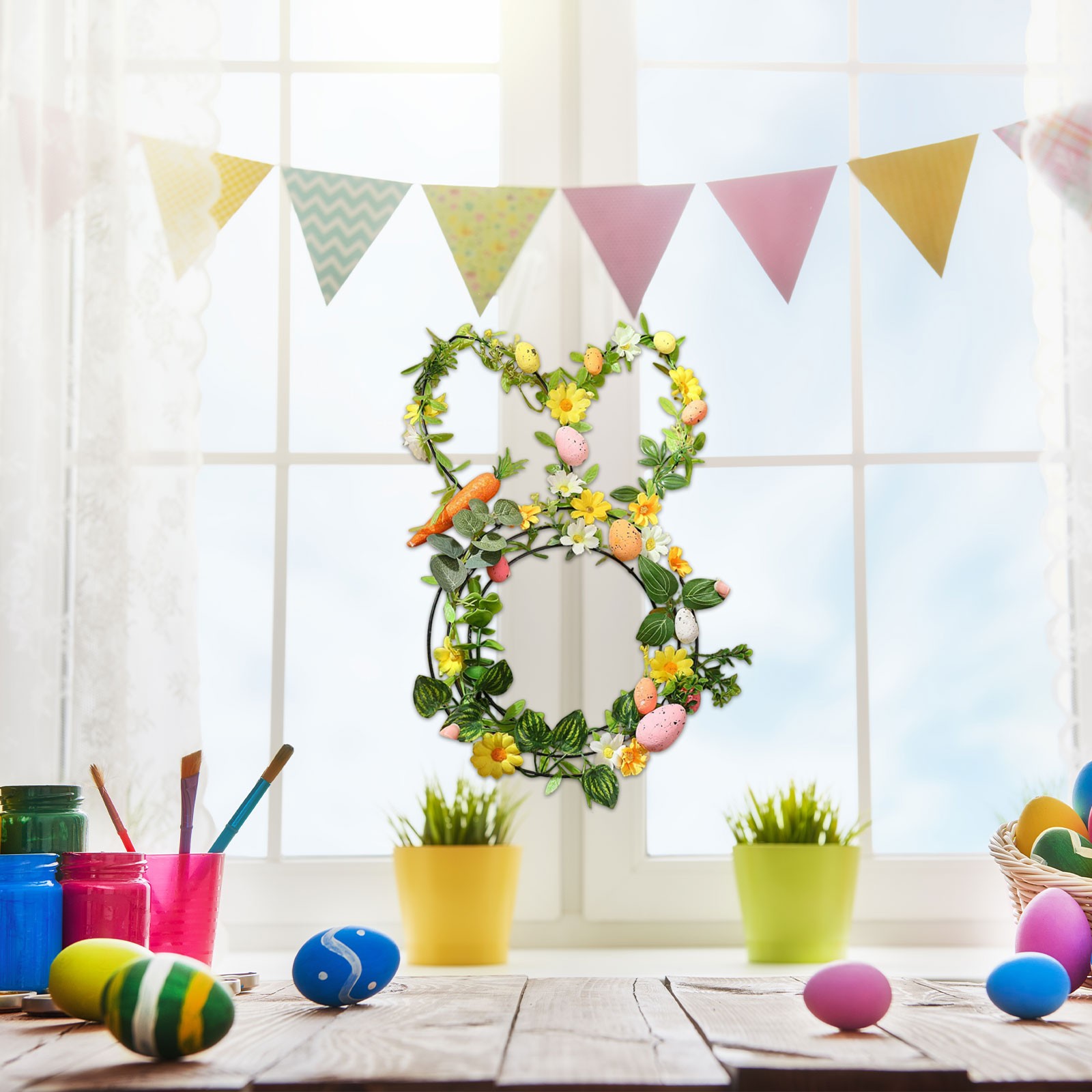 Easter Bunny Shaped Wire Wreat - Wreath Form Wire 评论和价格