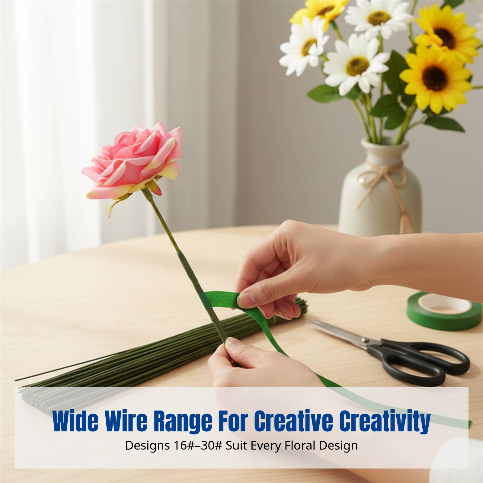 DIY Handcraft Floral Stem Wire - Floral Tape Green 评论和价格
