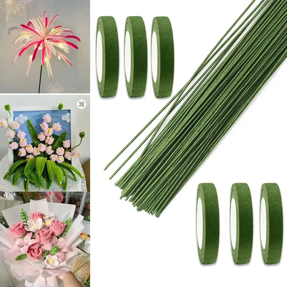 Green Flower Stem Sticks DIY F - Floral Tape Green 评论和价格