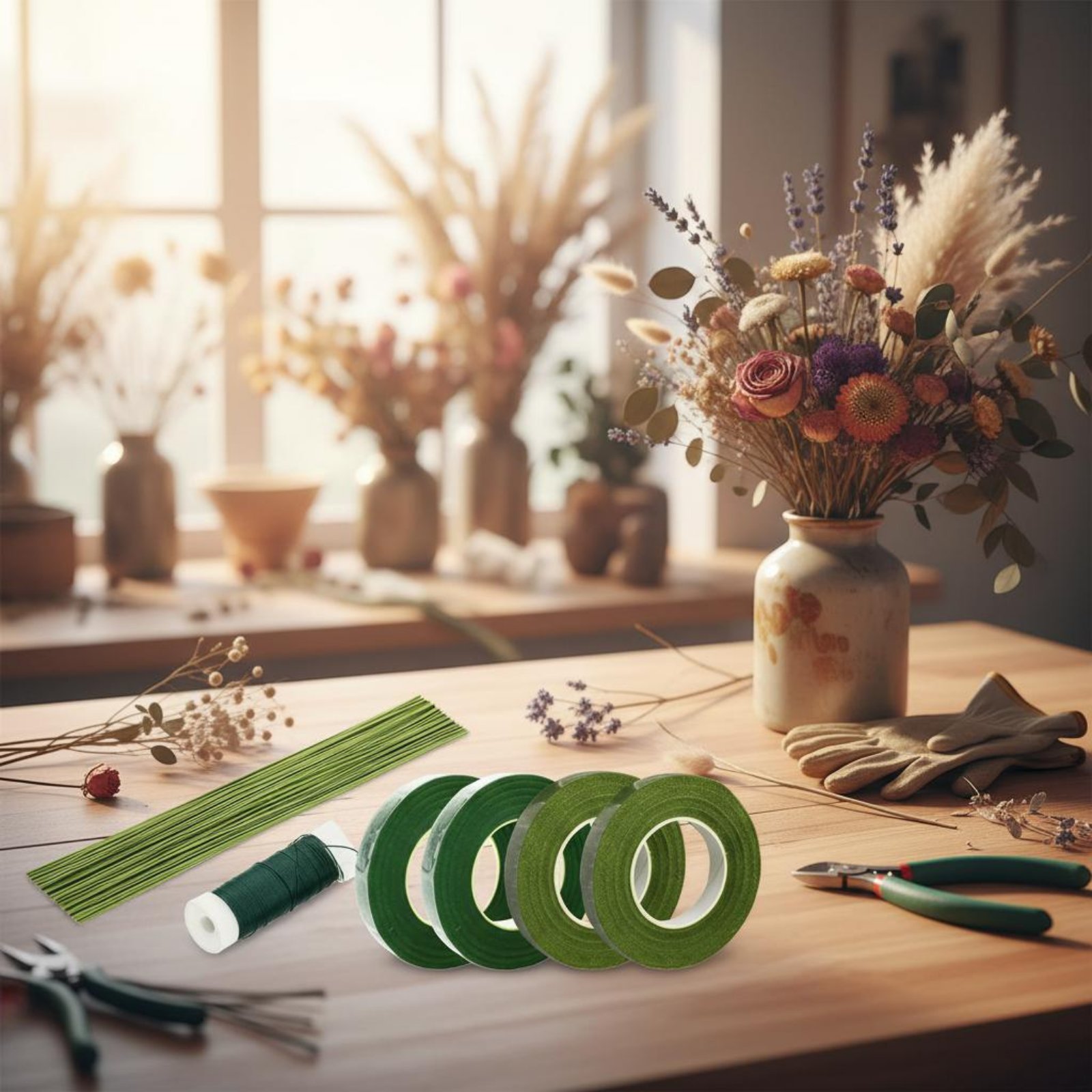 Floral Arrangement Making Kit  - Floral Tape Green 评论和价格